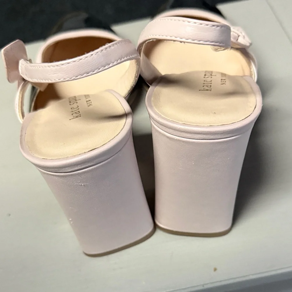 Kate Spade Black and Cream Bow Slingback Heels - Picture 3 of 4